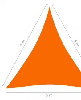 Stínící textilie Tieniaca plachta trojuholníková 5 x 5 x 5 m oxfordská látka Dekorhome Oranžová