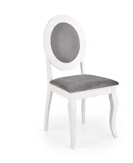 Jedálenské stoličky HALMAR Barock jedálenská stolička biela / sivá