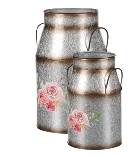 Vázy keramické Sada váz na kvety Ruže, 2 ks, 2 veľkosti, kov​, 20 x 32 x 15 cm