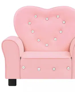 Detské stoličky a kreslá Detské kreslo umelá koža Dekorhome Svetlo ružová