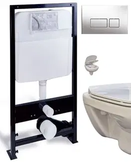Kúpeľňa PRIM - předstěnový instalační systém s chromovým tlačítkem 20/0041 + WC bez oplachového kruhu Edge + SEDADLO PRIM_20/0026 41 EG1