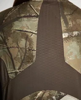 mikiny Dámske nehlučné a priedušné poľovnícke tričko 500 dlhý rukáv maskovací vzor Treemetic