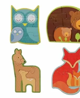 Puzzle Petit Collage Prvé puzzle lesné zvieratká
