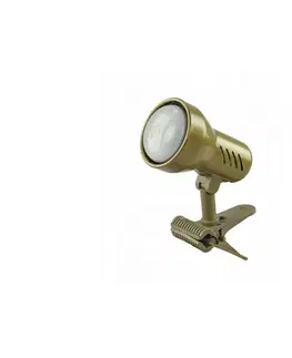 Lampy  Lampa s klipom KD 1xE27/24W/230V zlatá 