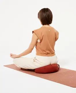 fitnes Zafu/vankúšik na jogu a meditáciu sivý melírovaný