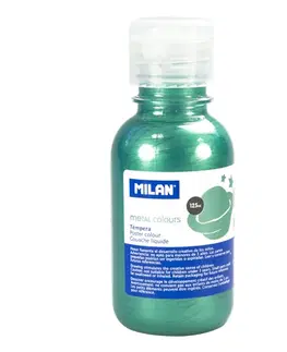 Hračky MILAN - Farba temperová 125ml metalická zelená