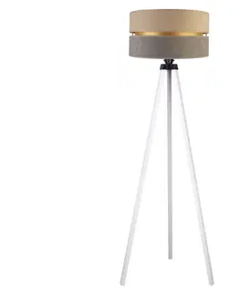 Lampy   - Stojacia lampa DUO 1xE27/60W/230V béžová/šedá/biela 