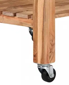 Servírovacie stolíky Kuchynský vozík akáciové drevo Dekorhome
