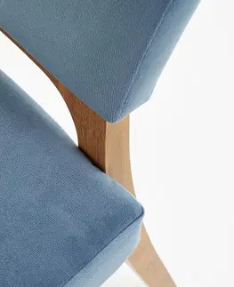 Jedálenské stoličky HALMAR Wenanty jedálenská stolička dub medový / modrá