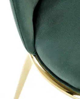 Jedálenské stoličky HALMAR K460 jedálenská stolička tmavozelená / zlatá