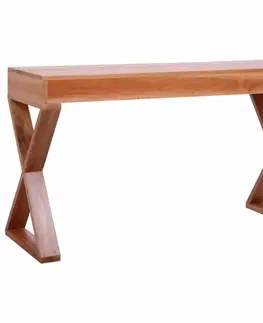 Pracovné stoly Písací stôl masívne mahagónové drevo Dekorhome Hnedá