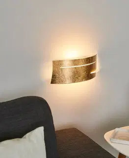 Nástenné svietidlá Lindby Nástenné LED svietidlo Keyron v zlatom prevedení