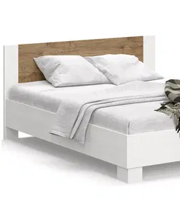 Postele NABBI Mateo LB-160 manželská posteľ s roštom 160x200 cm sosna Andersen / dub april