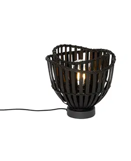 Stolove lampy Orientálna stolná lampa čierny bambus - Pua