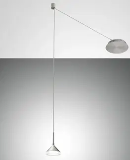 Závesné svietidlá Fabas Luce Závesné LED svietidlo Isabella, 1-plameňové hliník