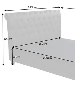 Postele LuxD Dizajnová posteľ Viviano 180 x 200 cm tmavosivá