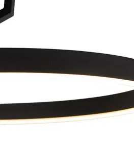 Stropne svietidla Dizajnové stropné svietidlo čierne vrátane LED 3-stupňovo stmievateľné - Anello