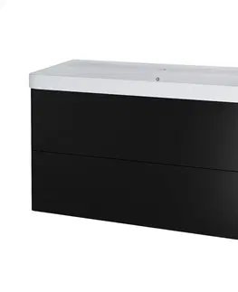 Kúpeľňový nábytok MEREO - Siena, kúpeľňová skrinka s keramickým umývadlom 101 cm, čierna mat CN4421