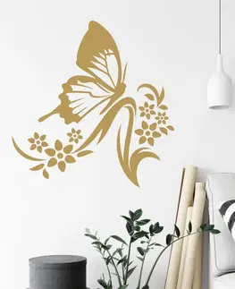 Nálepky na stenu Nálepky na stenu - Motýľ na kvete