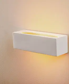 Nástenné svietidlá SOLLUX LIGHTING Nástenné svetlo Cube Line up/down z keramiky biela