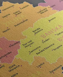 Obrazy mapy Obraz pastelová mapa Slovenska