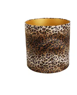 Tienidlo na lampu Velúrové tienidlo s leopardím dizajnom vo vnútri 40/40/40 zlatých