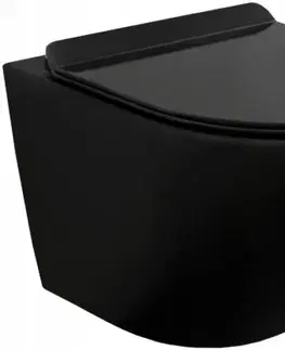 Záchody MEXEN - Lena Závesná WC misa bez sedátka, čierna matná 3322XX85