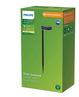 Solárne lampy Philips Philips LED solárne zemné svetlo Vynce, hlava 10,5 x 10,5 cm