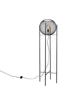 Stojace lampy Moderná stojaca lampa čierna - Mesh Ball