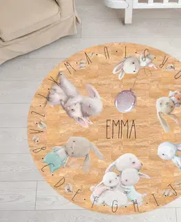 Korkové koberce Detský koberec zvieratká s abecedou, korkový koberec