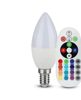 LED osvetlenie  LED RGB Stmievateľná žiarovka E14/4,8W/230V 4000K + diaľkové ovládanie 