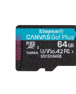 Pamäťové karty Kingston Canvas Go Plus Micro SDXC 64 GB, UHS-I U3 A2, Class 10 - rýchlosť 170/70 MB/s