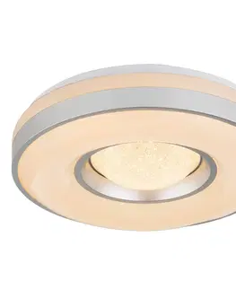 Stropné svietidlá Globo Stropné LED svietidlo Colla kovový rám strieborná