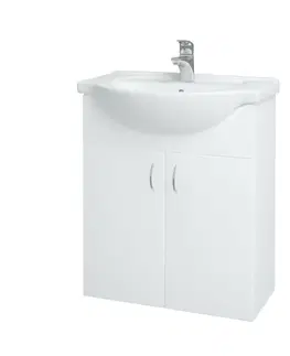 Kúpeľňový nábytok Dreja - Kúpeľňová skriňa PLUTO SZD2 65 - N01 Biela lesk / N01 Biela lesk 52341