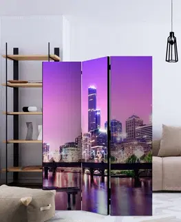 Paravány Paraván Purple Melbourne Dekorhome 135x172 cm (3-dielny)