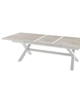 Stolčeky DEOKORK Hliníkový stôl BERGAMO I. 220/279 cm (biela)