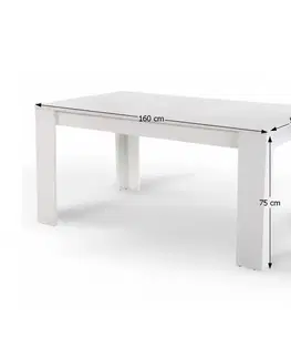 Jedálenské stoly KONDELA Tomy jedálenský stôl 160x90 cm biela