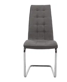 Stoličky Jedálenská stolička, svetlosivá/sivá/chróm, SALOMA NEW