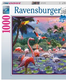 Hračky puzzle RAVENSBURGER - Ružové plameniaky 1000 dielikov