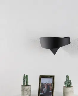 Nástenné svietidlá Selène Čierne dizajnové nástenné svietidlo Scudo