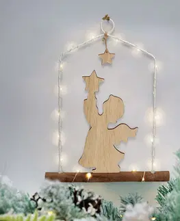 Vianočné dekorácie Solight LED závesná dekorácia Anjel, 20x LED, 2xAA