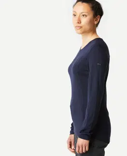 kemping Dámske tričko z vlny merino s dlhým rukávom MT500