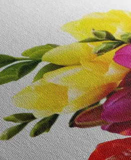 Obrazy kvetov Obraz kytica farebných frézií