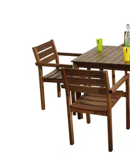 Stolčeky DEOKORK Záhradný stôl SCOTT 80x80 cm (hnedý)