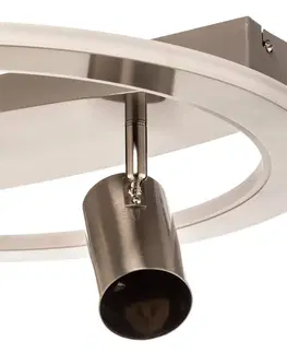 Stropné svietidlá Lindby Lindby Berisha stropné LED svetlo, 3-pl., nikel