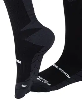 Dámska sťahovacia bielizeň Kompresné klasické ponožky inSPORTline Compagio AG+ čierna - 35-38