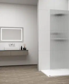 Sprchové dvere POLYSAN - ESCA CHROME jednodielna sprchová zástena na inštaláciu k stene, sklo Flute, 900  ES1390-01