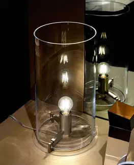 Stolové lampy Prandina Prandina CPL T1 stolná lampa chróm sklo priehľadné