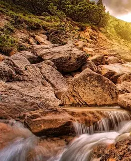 Obrazy prírody a krajiny Obraz vysokohorské vodopády