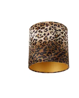 Tienidlo na lampu Velúrové tienidlo s leopardím dizajnom vo vnútri 25/25/25 zlata